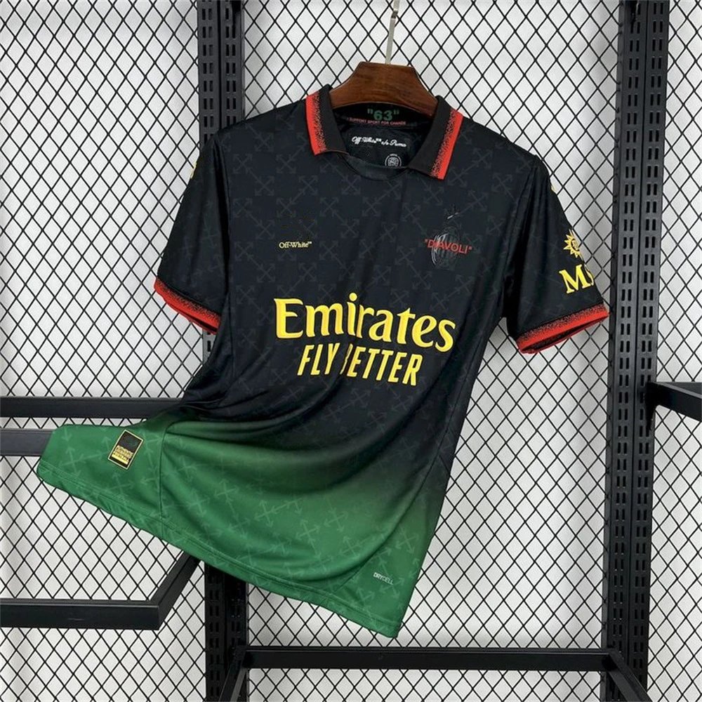 Liverpool Football Jerseys Short-Sleeve Jersey — 2425AC Milan four-guest black and green