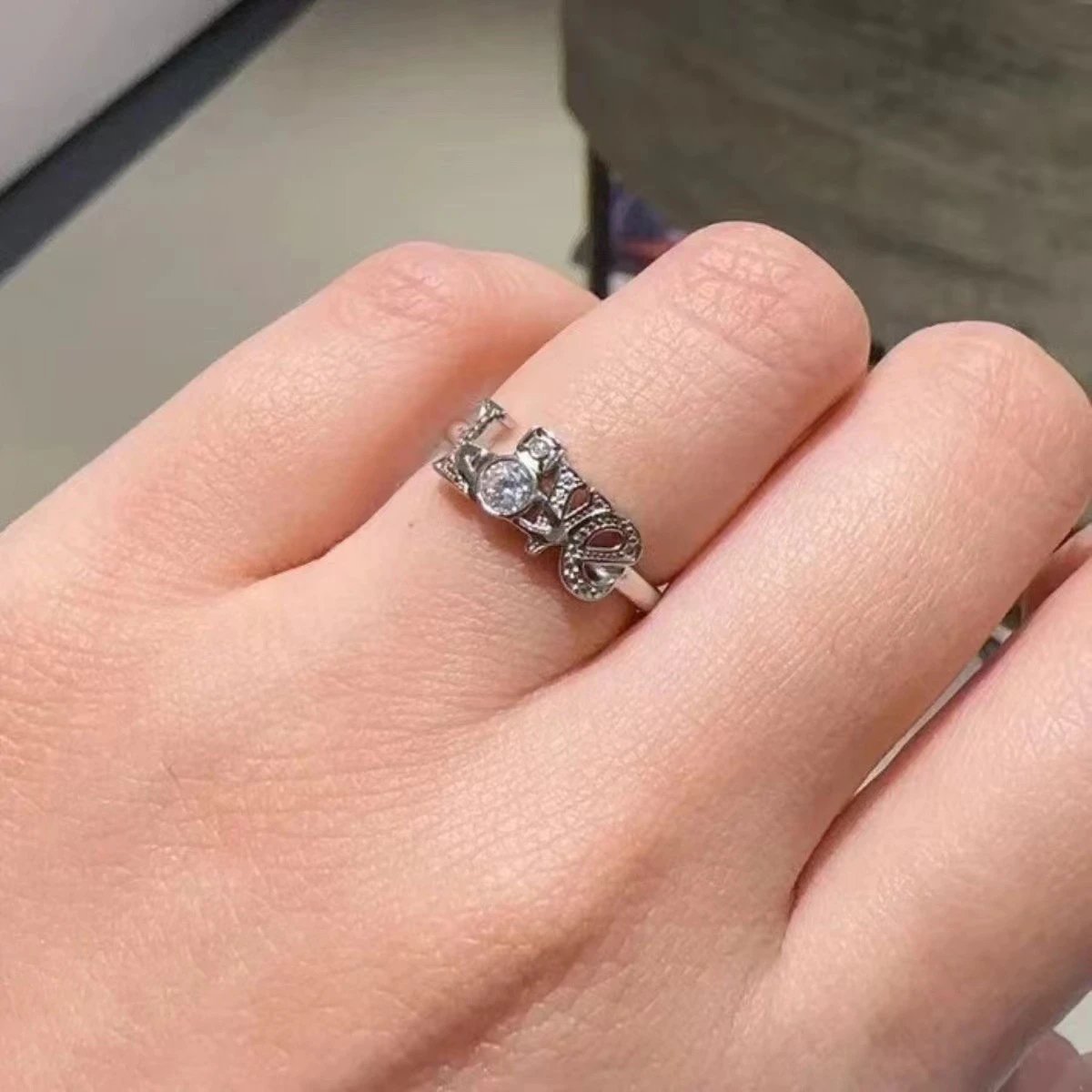 Alexander McQueen Love Silver Gold Statement Ring
