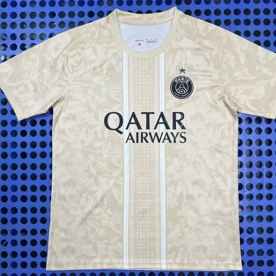 Paris Saint-Germain Football Jerseys Short-Sleeve Jersey — 2627 Paris Beige Training Jersey