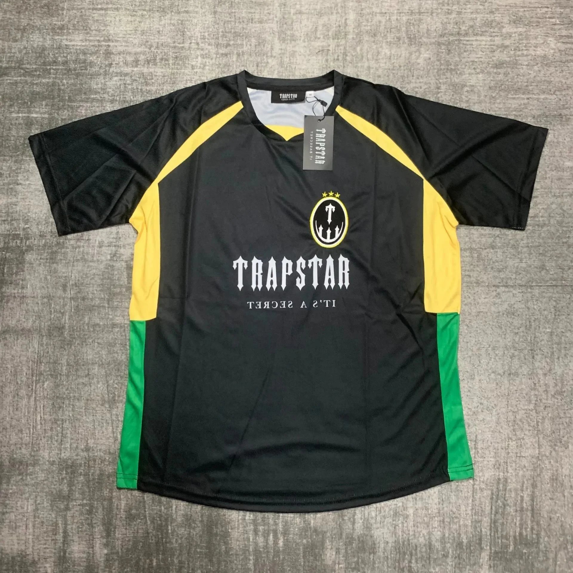 Trapstar Short Sleeve Graphic T-Shirt Yellow Green Black Sporty