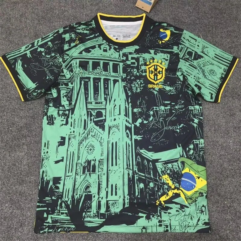 CBF Football Jerseys Brazil graphic jersey — 2425 Brazil City Edition Green