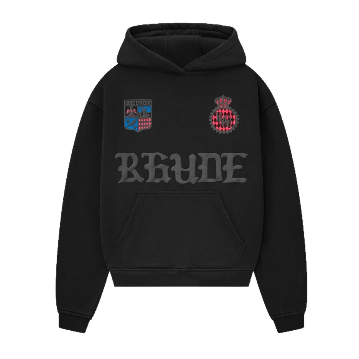 Cote D'Azur Hooded Sweatshirt Black Graphic Streetwear