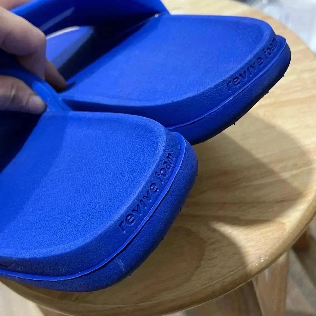 Kobe Bryant Logo Blue Snake Texture Slide Sandals