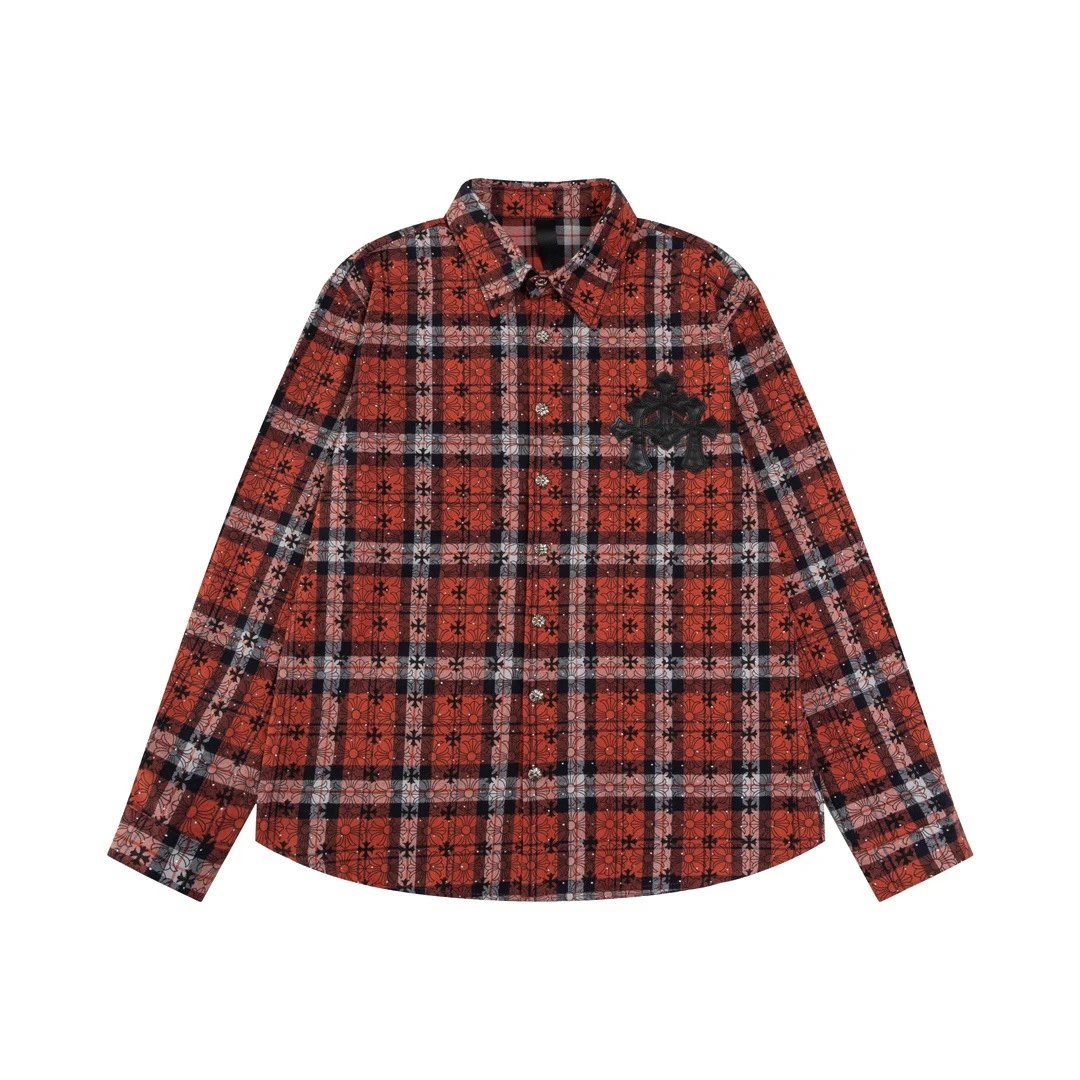 Unknown Floral Plaid Black Red Beige Casual Button-Up Shirt