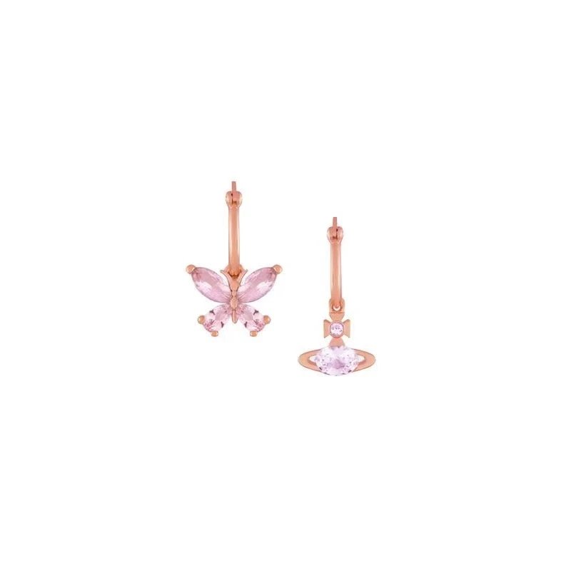 Vivienne Westwood Orb Clear Crystal Hoop Earrings