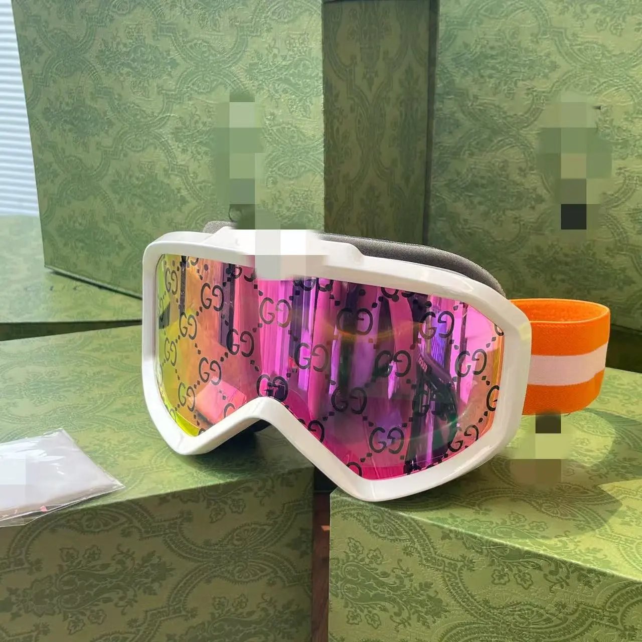 Louis Vuitton Eyewear Oversized Wraparound Ski Goggles — G brand white