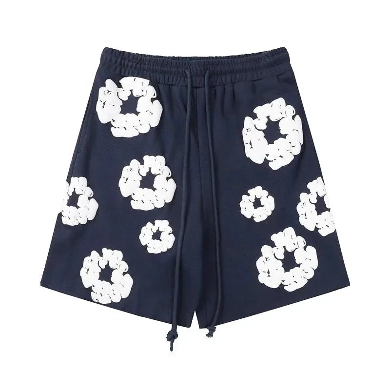 Floral Print Cotton T-Shirt Shorts Set Multicolor休闲套装