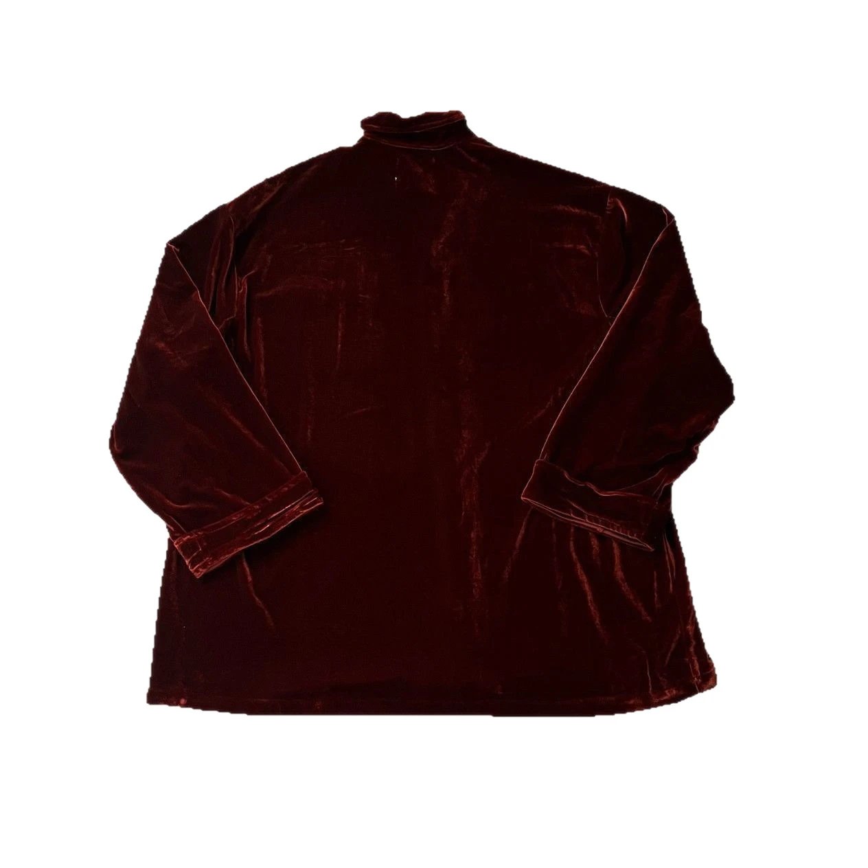 Velvet Robe Deep Red Embroidered Logo Lounge Wear