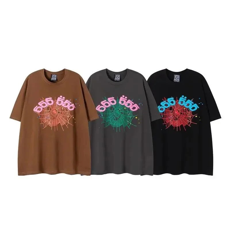 Spider Web Print Graphic T-Shirt Assorted Colors Streetwear