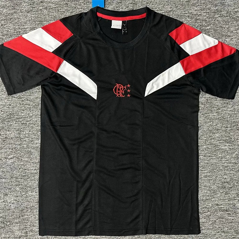 Flamengo Football Jerseys Short-Sleeve Club Crest Jersey — 2425 Flamengo Retro Edition Black