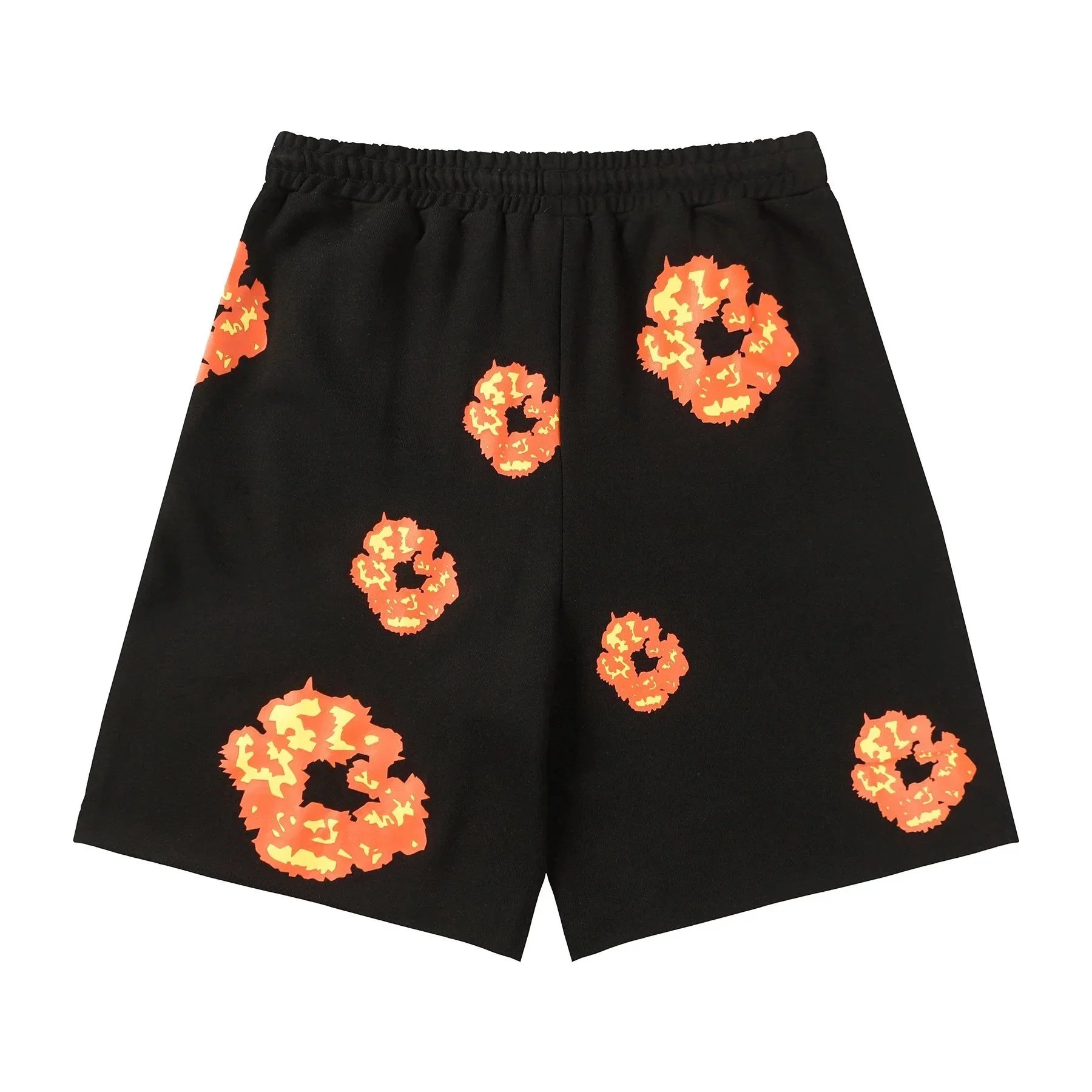 Flame Print Black White Graphic休闲 Set