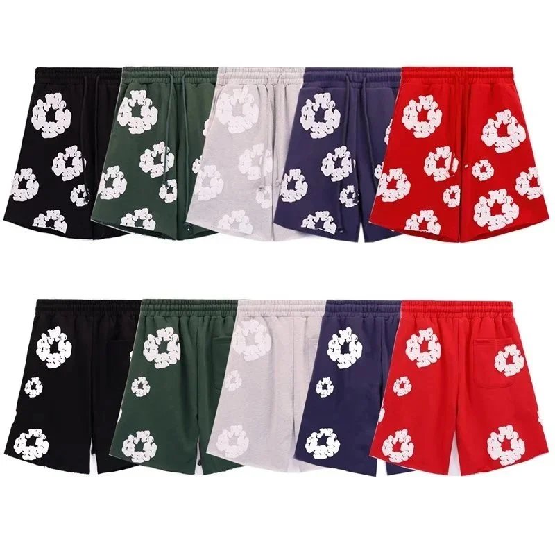 Cotton T-Shirt Shorts Set White Floral Print Casual