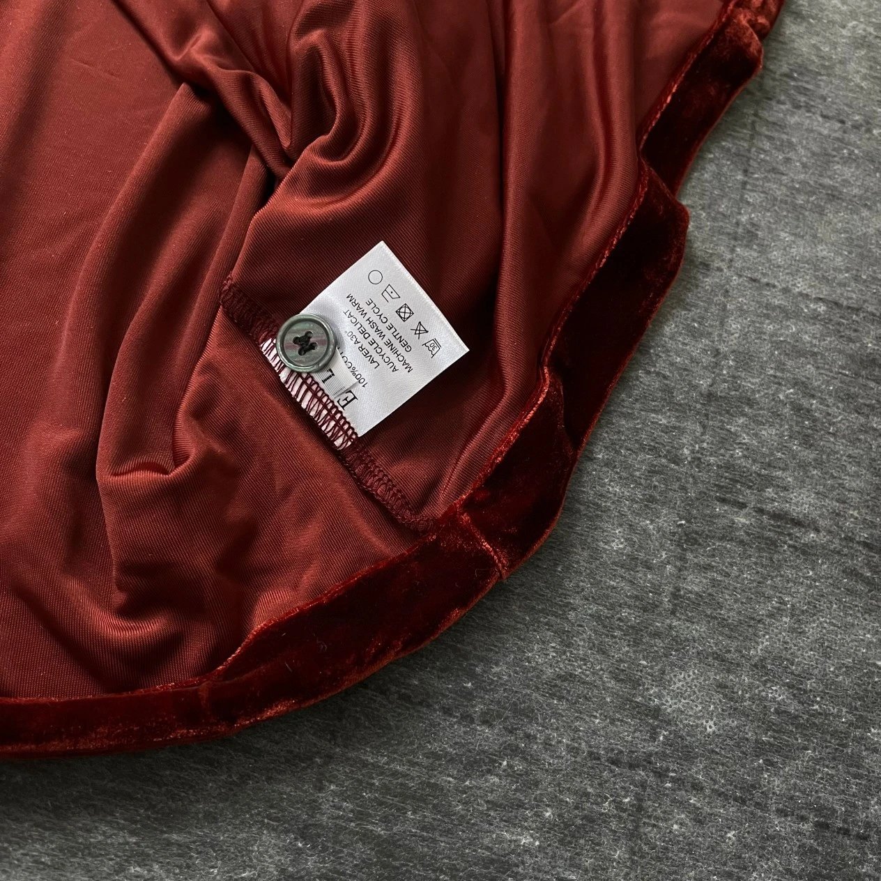 Velvet Robe Deep Red Embroidered Logo Lounge Wear