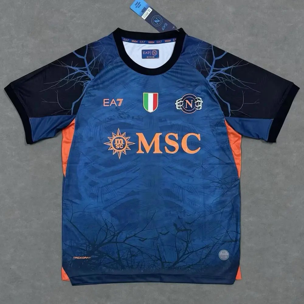 EA7 Football Jerseys SSC Napoli Jersey — 2526 Naples Halloween Edition Sapphire Blue