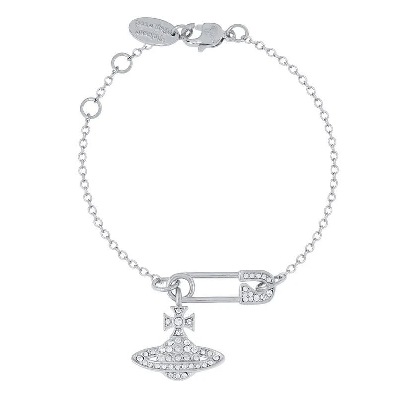 Vivienne Westwood Silver Orb Safety Pin Necklace