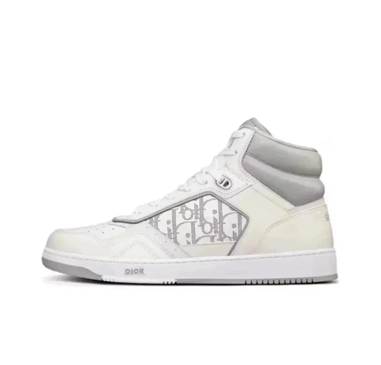 Dior Sneakers B27 Low-Top Oblique — Ash-white high-top