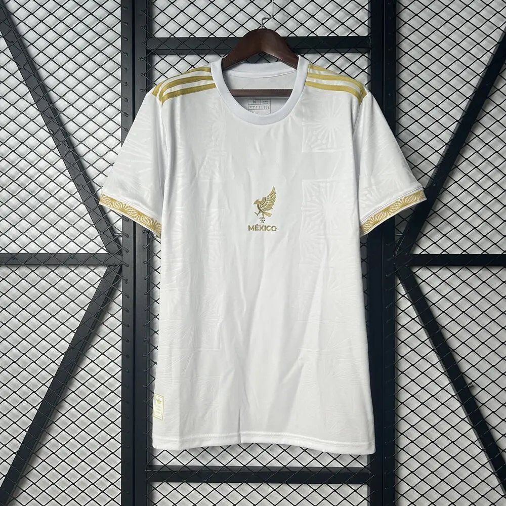 Unbranded Football Jerseys Mexico Crest Graphic Jersey — 2526 Mexico Gold Cup Edition White