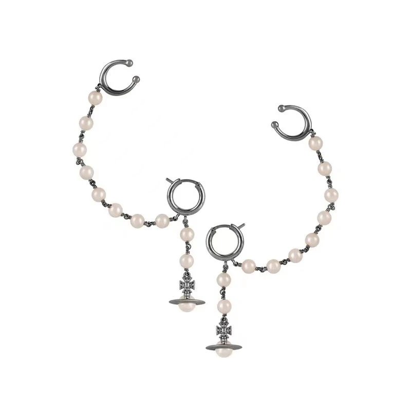 Vivienne Westwood Orb Pearl Black Gothic Ear Cuff Earring