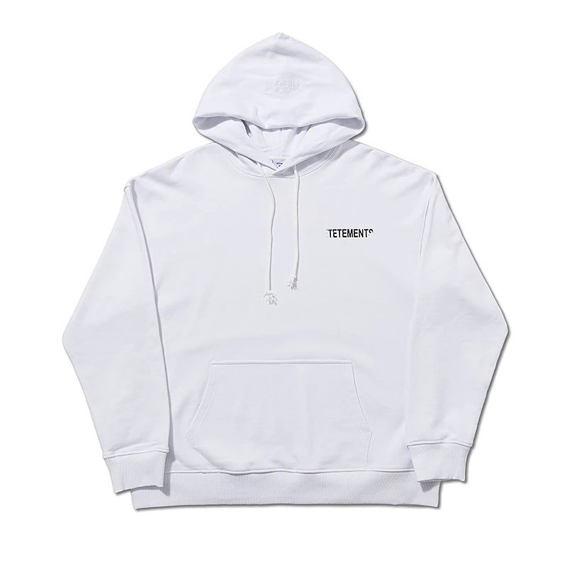 Tetement White Minimalist Hooded Sweatshirt