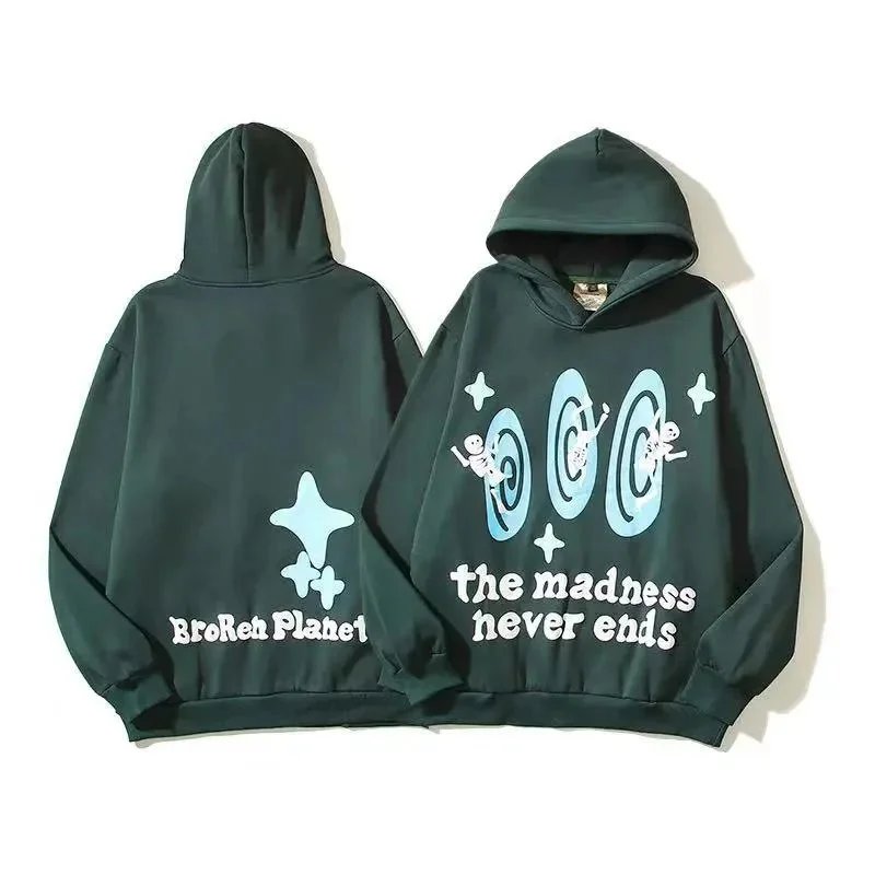 Cosmic Print Hooded Sweatshirt Assorted Colors Streetwear