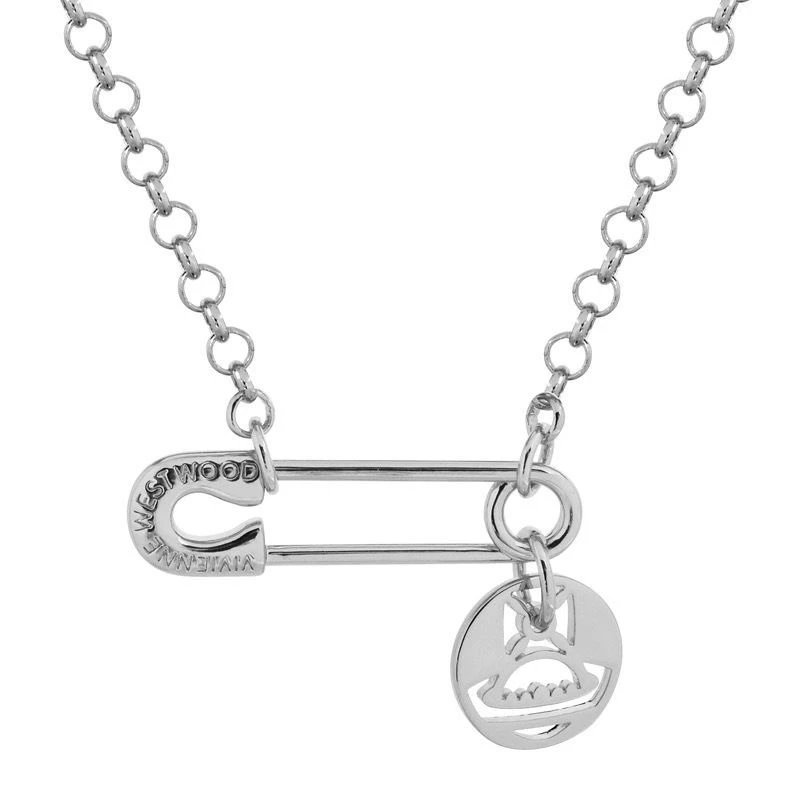 Vivienne Westwood Safety Pin Silver Punk Necklace
