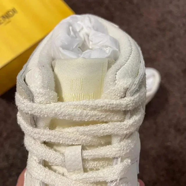 Fendi Sneakers Low-top lace-up leather and suede product detail image 5