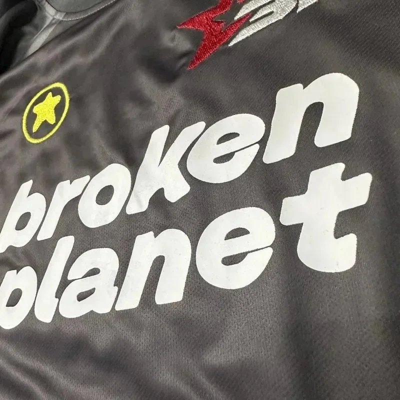 Broken Planet Gray Graphic Print Streetwear T-Shirt
