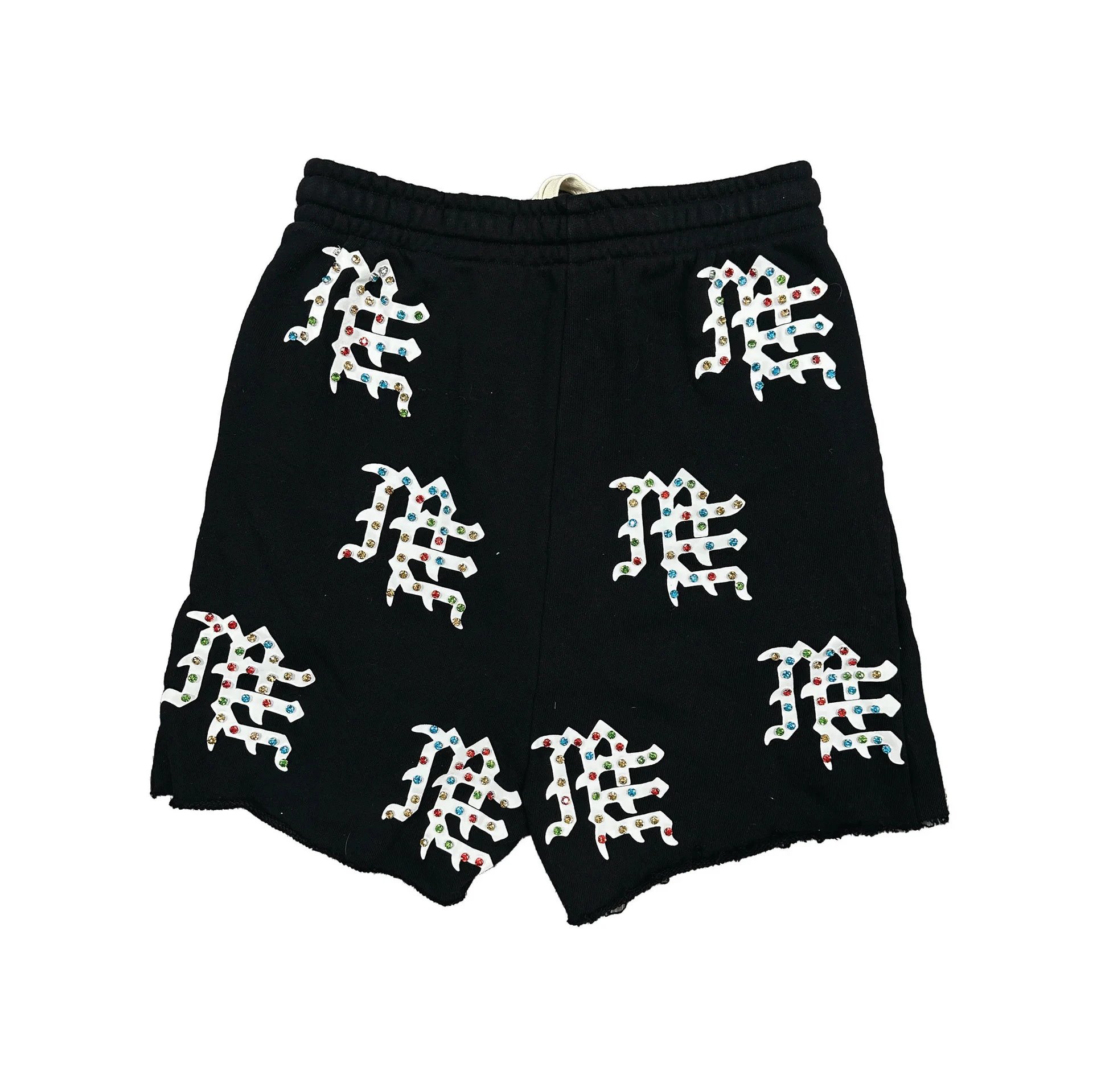Gray Embroidered Crystal Logo Sweatshorts