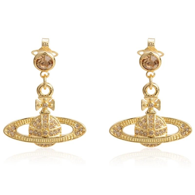 Vivienne Westwood Orb Silver Crystal Dangle Earrings