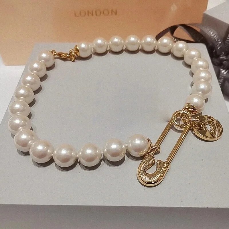Vivienne Westwood Pearl White Orb Charm Necklace