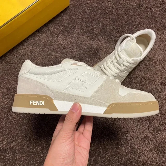 Fendi Sneakers Low-top lace-up leather and suede product detail image 32