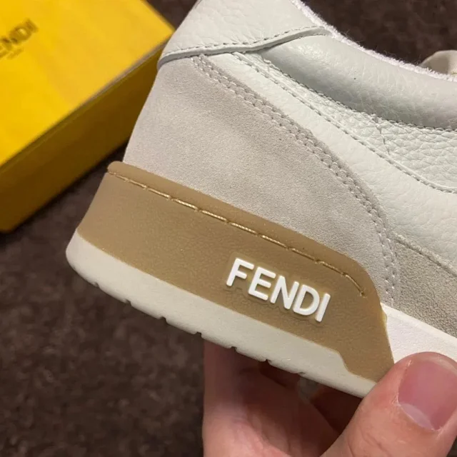 Fendi Sneakers Low-top lace-up leather and suede product detail image 36