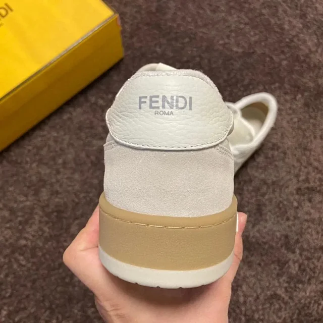 Fendi Sneakers Low-top lace-up leather and suede product detail image 37
