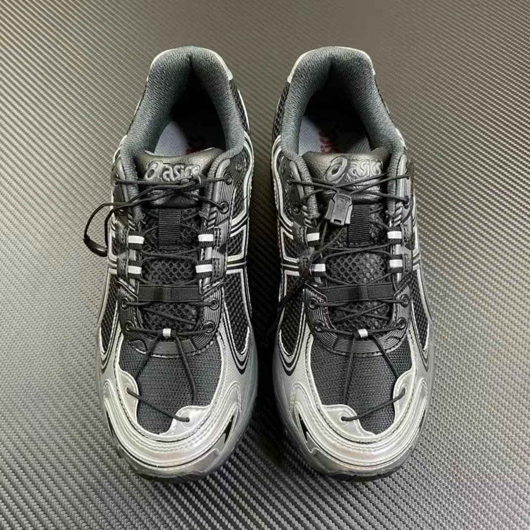 Asics Gel-Kayano Silver Black Mesh Running Shoes