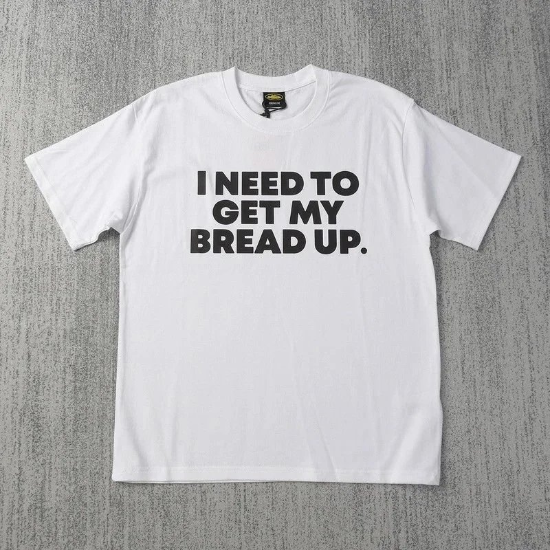 Graphic Tee White Bold Text Casual T-Shirt