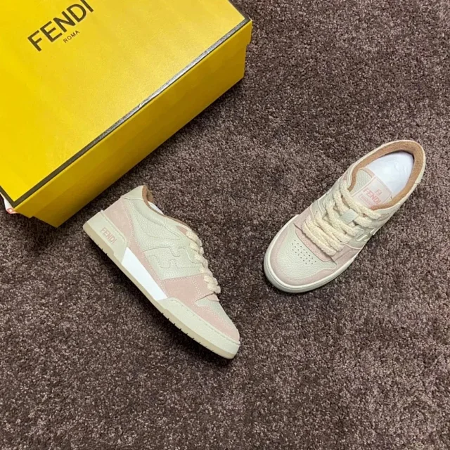 Fendi Sneakers Low-top lace-up leather and suede product detail image 48