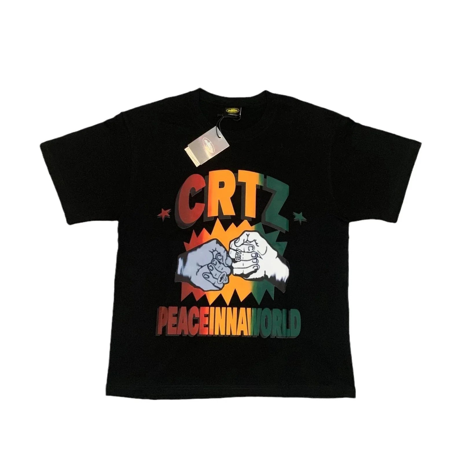 CRTZ Peace Inna World Black Graphic Tee
