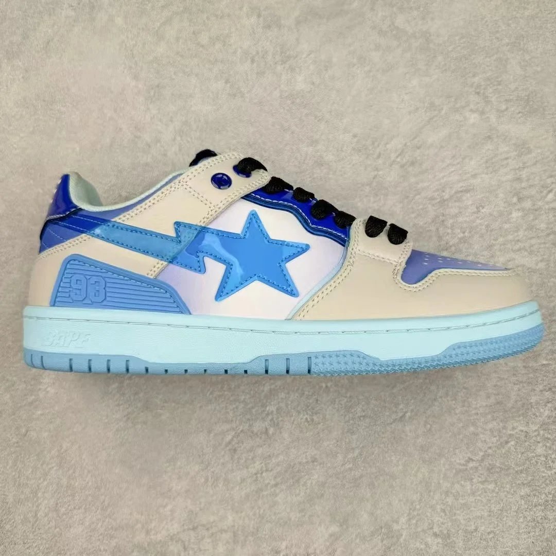 A Bathing Ape Bapesta Purple White Star Logo Low Top Sneakers