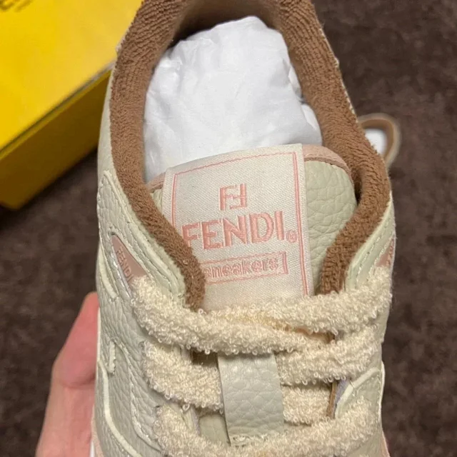 Fendi Sneakers Low-top lace-up leather and suede product detail image 51