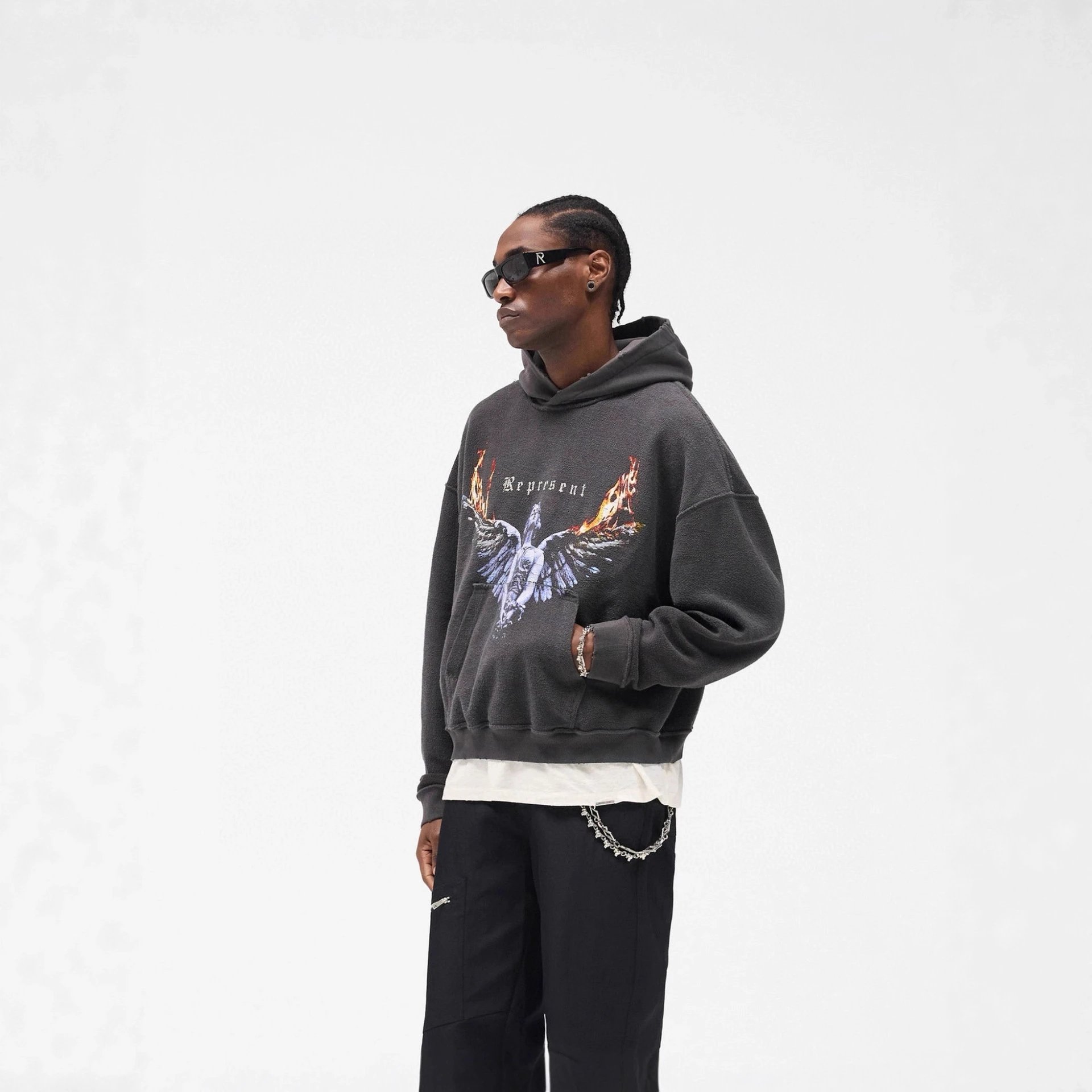 Legacy Tour Gray Oversized Graphic Hoodie
