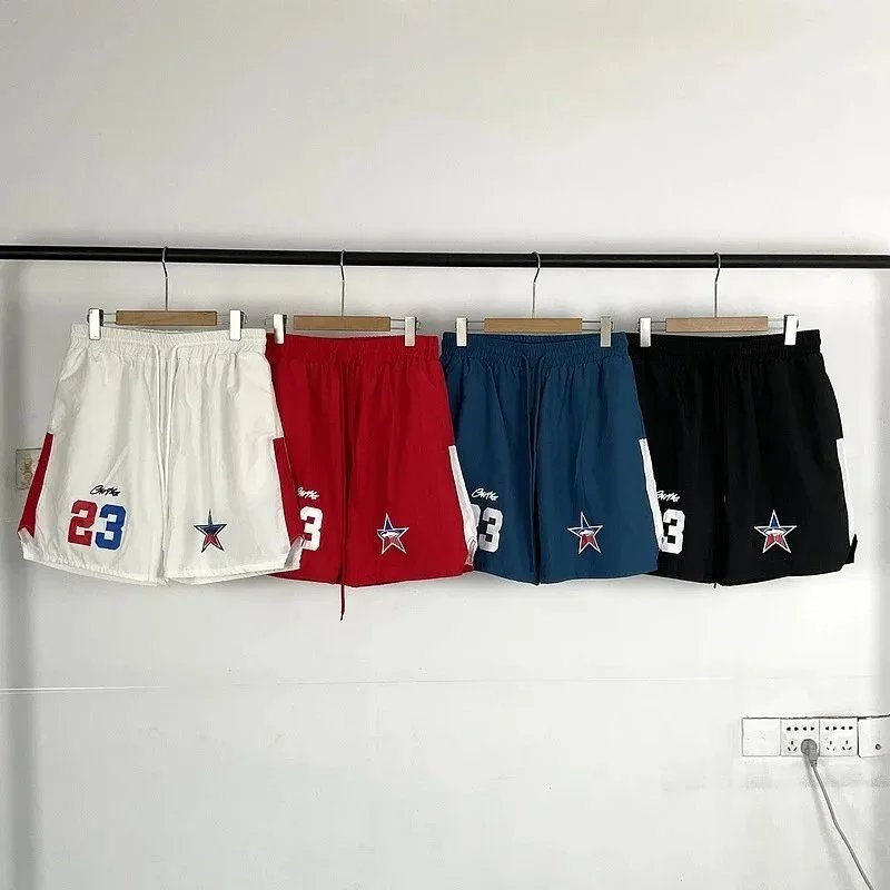 Sporty Shorts White Red Blue Black Basketball Style