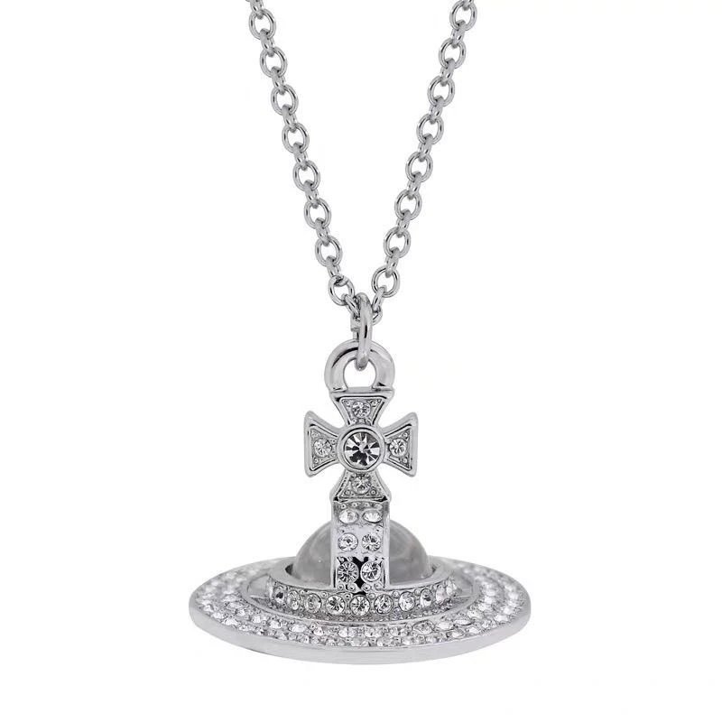 Vivienne Westwood Orb Gold Tone Crystal Pendant Necklace