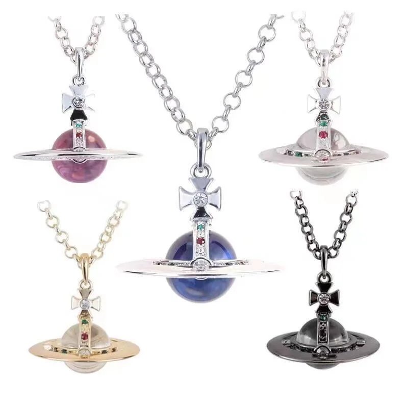 Vivienne Westwood Orb Silver Purple Classic Necklace