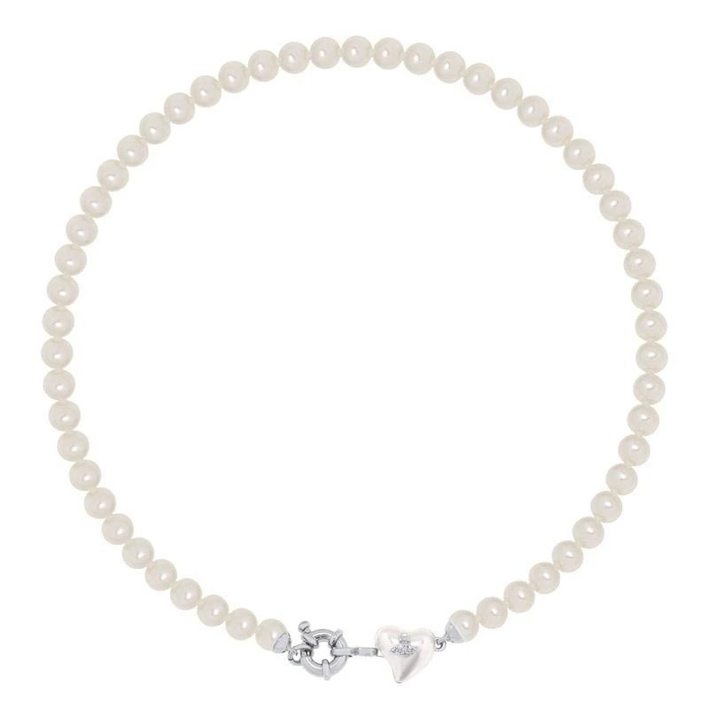 Vivienne Westwood Pearl White Heart Charm Bracelet