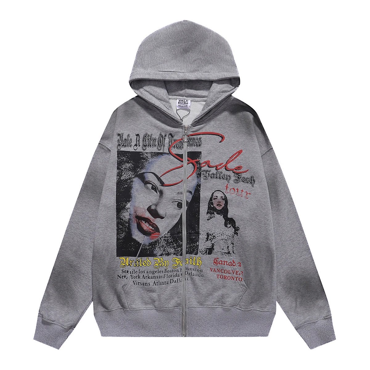 Grey Hooded Sweatshirt Heather Gray Oversized Streetwear