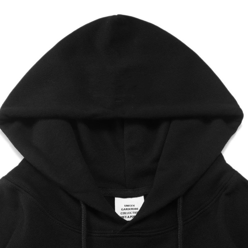Black Cotton Hooded Sweatshirt Oversized Streetwear