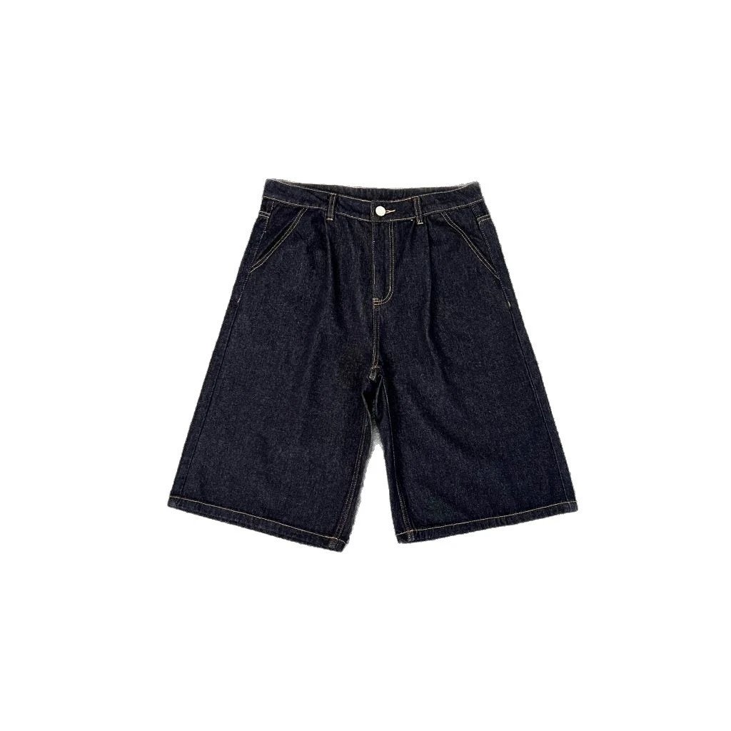 Denim Shorts Dark Blue Relaxed Fit