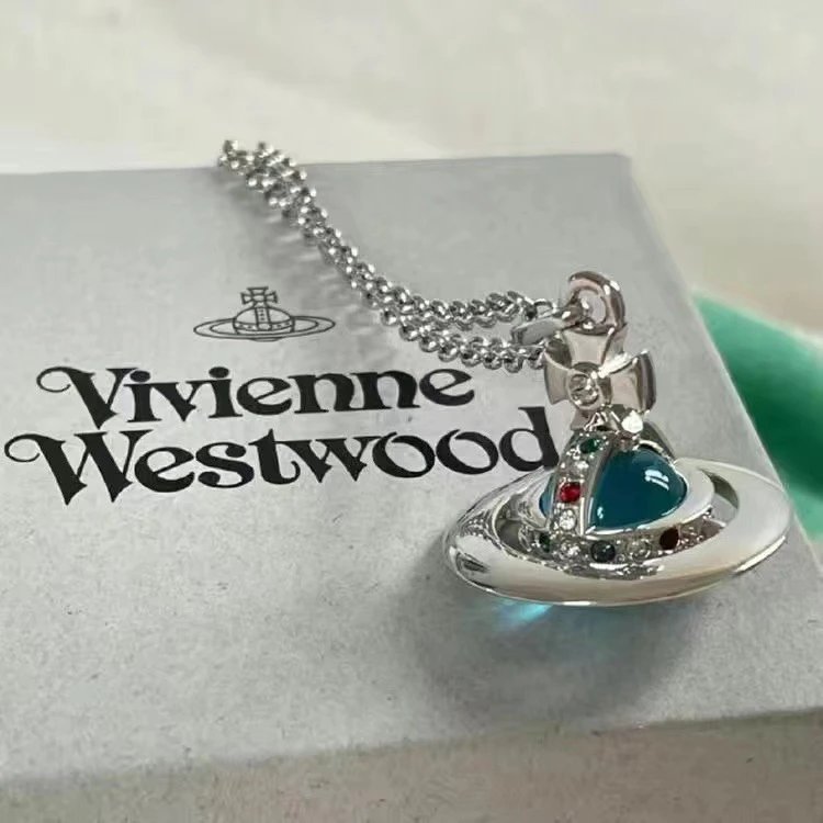 Vivienne Westwood Orb Silver Purple Classic Necklace
