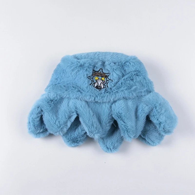 Faux Fur Octopus Hat Black Novelty Accessory