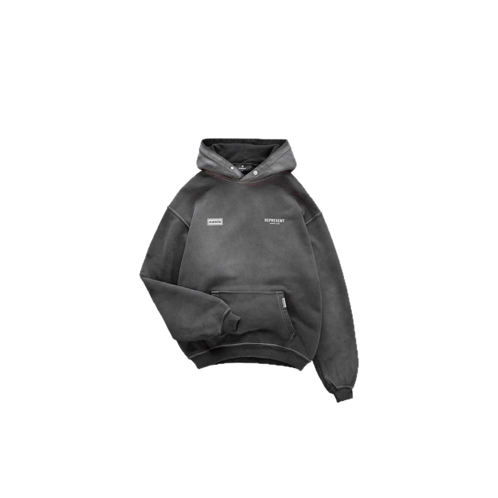 OA Present Club Gray Graphic Oversized Hoodie